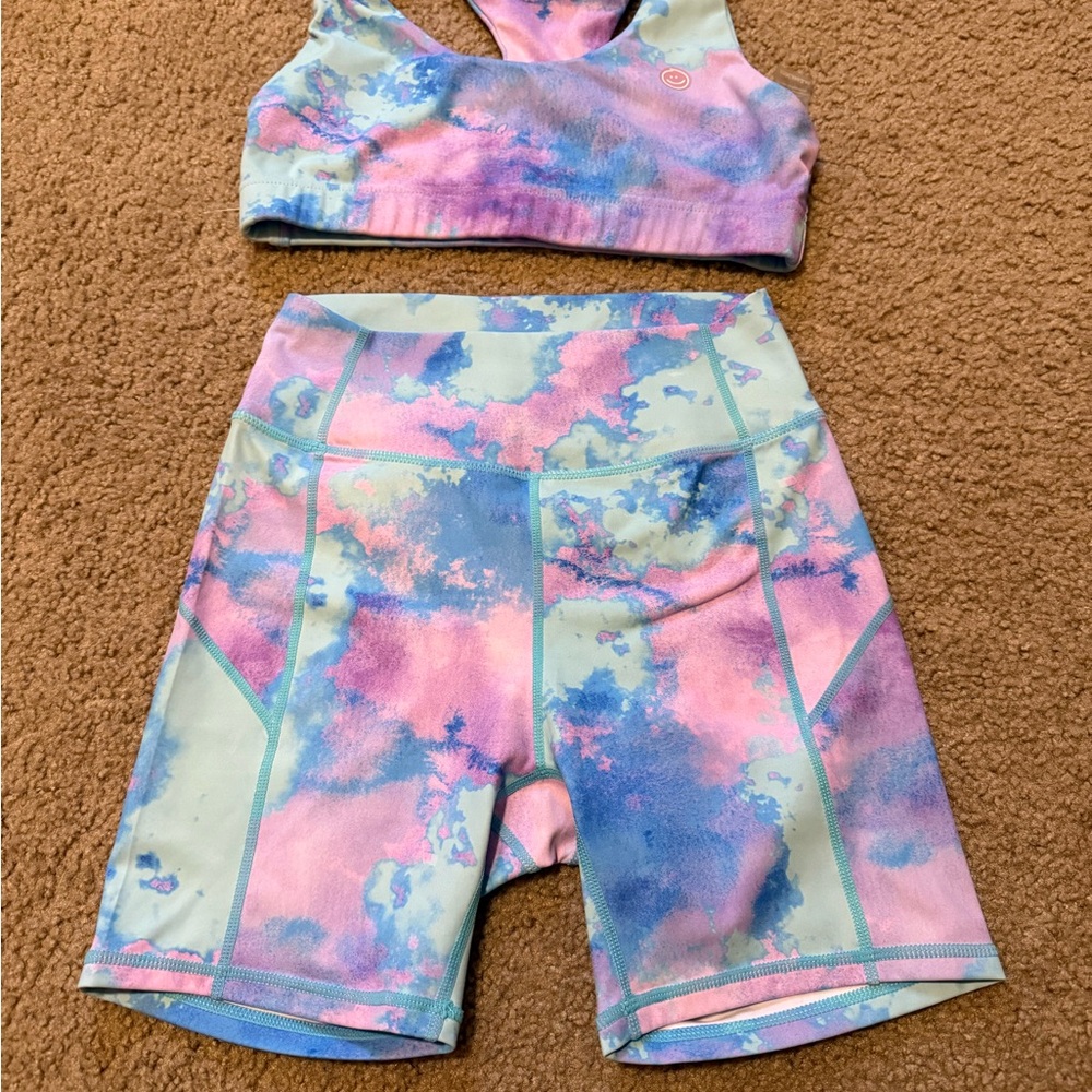 Moana Bikini Pastel Athletic Shorts and bra set